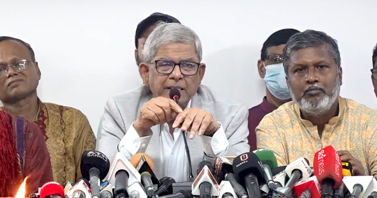 সংখ্যালঘুদের বিপদে না ফেলতে সরকারের প্রতি আহ্বান  মির্জা ফখরুলের