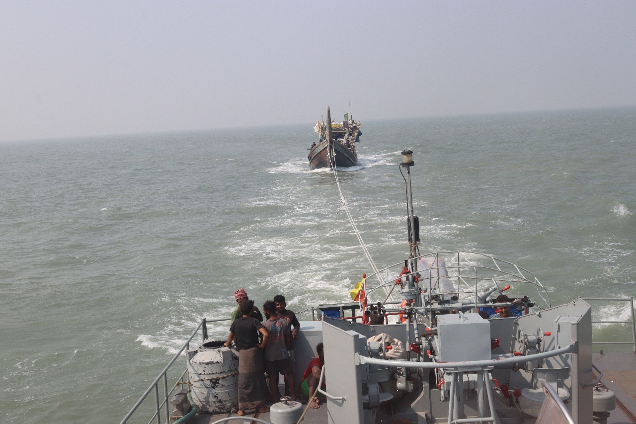 Navy rescues 24 fishermen, trawler from Bay of Bengal